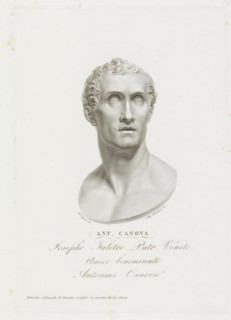Portrait bust of Antonio Canova, Sculptures by Antonio Canova, print, Sculpted self-portrait of