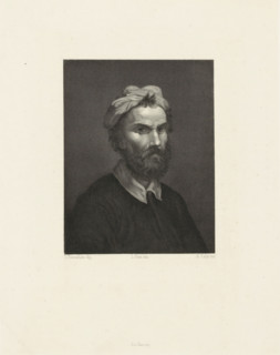 Portrait of the painter Domenico Beccafumi, print, printmaker: Achille Calzi, Italy, after drawing