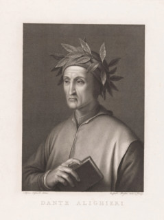 Portrait of poet Dante Alighieri, print, printmaker: Raphael Morghen, Florence, after drawing by