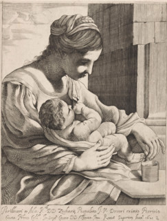 Madonna della pappa, Mary with Child, print, Mary with the Christ Child in her arms. She feeds him