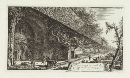 Large demonstration of that part of the structure, Landscape with structures in the Alban Hills, Di