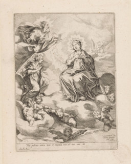 Tota pulcrias amica mea et macula non est inte cant iiii, Destination of the Virgin Mary, print,