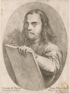 Portrait of artist Pietro Testa, print, printmaker: Pietro Testa, Italy, c. 1647 - c. 1648, paper,