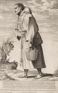 Begging monk Philippus de Rebaldis, Street Calls of Rome, print, The monk Philippus de Rebaldis as