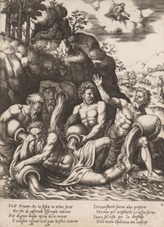 Peneus comforted by other river gods, Story of Apollo and Daphne, print, Series number, 4, Peneus