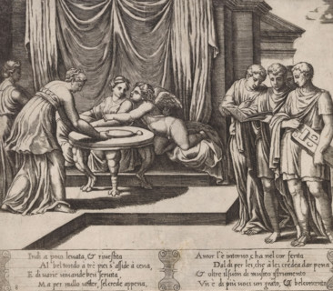 Amor and Psyche in bed, Story of Amor and Psyche, print, Series number, 8, 32, Amor and Psyche in