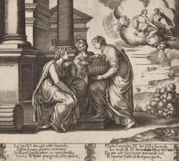 Psyche is visited by her sisters, Story of Cupid and Psyche, print, Series number, 11, 32, Psyche