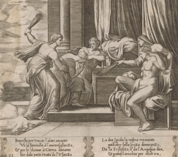 Psyche Punished by Sorrow and Pain, Story of Amor and Psyche, print, Series number, 21, 32, The