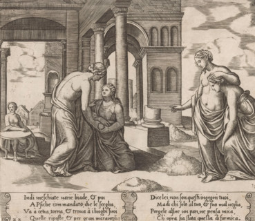 Venus instructs Psyche to sort grain, Story of Amor and Psyche, print, Series number, 22, 32, On