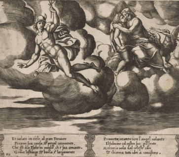 Amor begs Jupiter, Story of Amor and Psyche, print, Series number, 29, 32, Amor begs Jupiter for