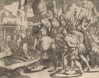 Triumph of Scipio, print, Triumphal procession of Scipio Africanus in Rome after his victory over