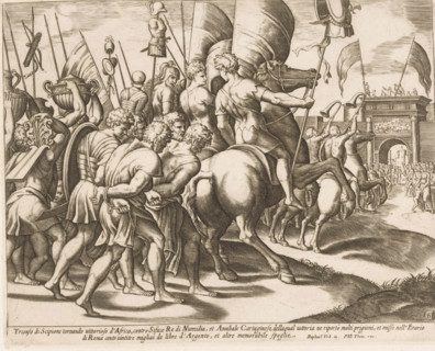 Triumph of Scipio, print, Triumphal procession of Scipio Africanus in Rome after his victory over
