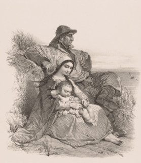 Fisherman family from Blankenberge resting in the dunes, Famille de pêcheurs de Blankenbergh,