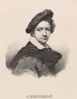 Portrait of Cornelis Kruseman, C. Kruseman, print, watermark: 'JW', printmaker: L. van de