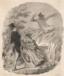 Que nous sommes bêtes d'avoir une peur pareille, Couple by a field with a scarecrow, Countryside