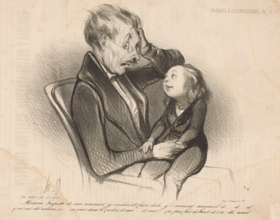 Child reveals his mother's secrets to his father, Facial expressions, Croquis d'expressions,