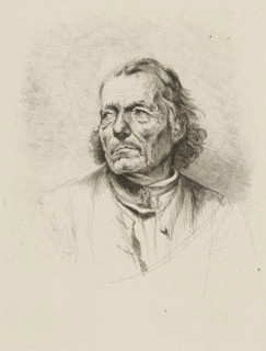 Portrait of an unknown man, print, printmaker: Jean Jacques de Boissieu, France, 1770, paper, chine