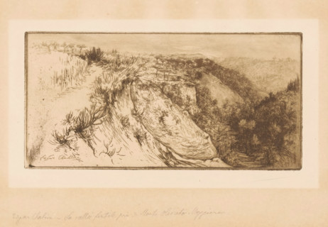 Valley near Monte Oliveto Maggiore, Impressions d'Italie, print, printmaker: Edgar Chahine,