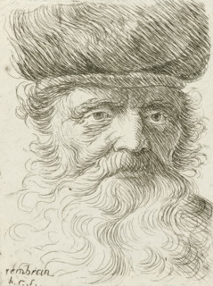 Head of an old man with a beard, print, printmaker: Honoré Coussin, France, after design by
