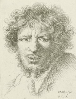 Bust of a young man with a beard, print, printmaker: Honoré Coussin, France, after design by