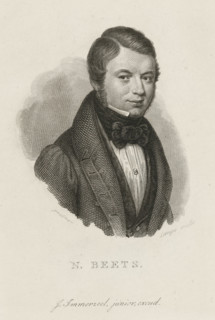 Portrait of Nicolaas Beets, N. Beets, print, Portrait bust facing right of Nicolaas Beets, poet and
