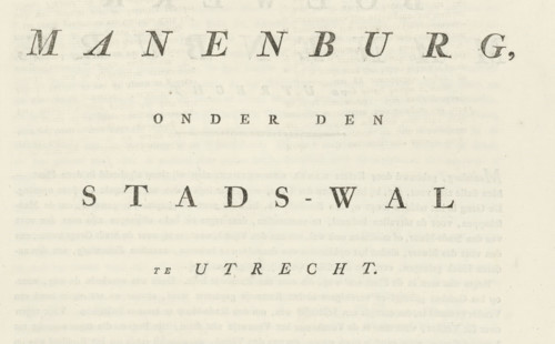 Folding page for: Manenburg, under the City Wall in Utrecht, text sheet, under the City Wall in