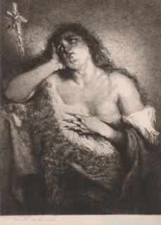 Penitent Mary Magdalene, print, printmaker: Frédérique Émile Auguste O'Connell-Miethe, after design