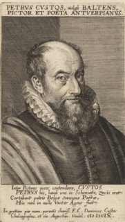 Portrait of Peeter Baltens, print, Text in Latin in the bottom and top margins., printmaker: Lucas