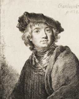 Portrait of Rembrandt Harmensz. van Rijn, print, printmaker: attributed to Johann Gottfried