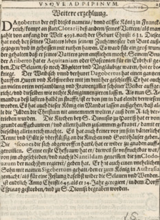 Portraits of Clovis II, print, book illustration, number: '158', printmaker: Virgilius Solis,