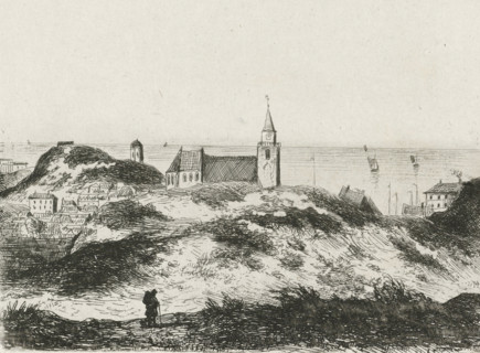 View of Scheveningen, print, printmaker: Joseph Hartogensis, The Hague, in or before 1855, paper,