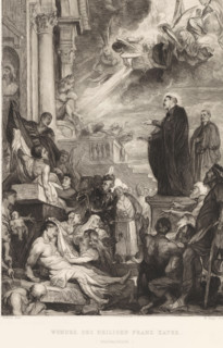 Miracle of Saint Francis Xavier, Miracle of the Saints Franz Hugo Othmar Miethke, printmaker, after