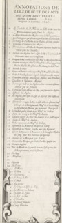 Siege of Saint Martin on the Île de Ré, July-November 1627 (text, bottom left part), Annotations de
