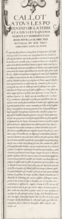 Siege of Saint Martin on the Île de Ré, July-November 1627 (text, top-left part), Callot a tous les