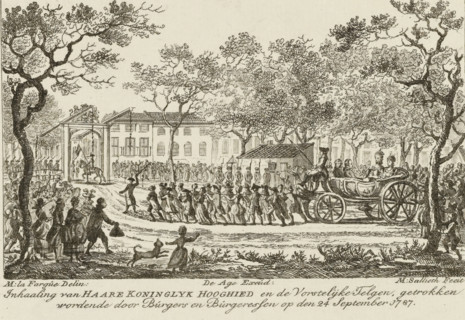 Welcoming of Her Royal Highness and the Princely Offspring, drawn by Citizens and Citizenesses on