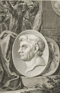 Medallion with the portrait of Pompey the Great, print, printmaker: Reinier Vinkeles (I),