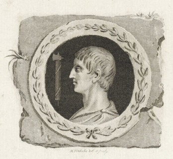 Medallion with a portrait of Marcus Junius Brutus, print, Medallion with a portrait of a man, next