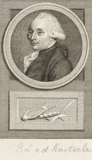 Portrait of Pieter Leonard van de Kasteele, print, representative, lawyer and poet. Below the
