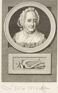 Portrait of Lucretia Wilhelmina van Merken, print, Portrait of the poet Lucretia Wilhelmina van