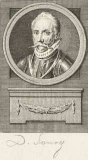 Portrait of Diederik van Sonoy, print, governor of the Northern Quarter, where he fought against