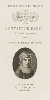 Portrait of Dutch poet Petronella Moens, Title page for: P. Moens, Reflections on Europe in the
