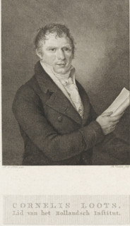 Portrait of Cornelis Loots, print, Portrait of the poet Cornelis Loots, with a sheet of paper in