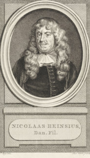 Portrait of Nicolaas Heinsius, print, book illustration, philologist and poet. Top right: XX Vol.
