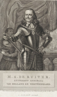 Portrait of Michiel Adriaenszoon de Ruyter, print, Portrait of Lieutenant Admiral Michiel