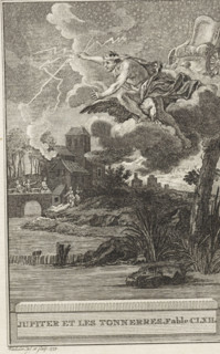 Jupiter and the thunder, Jupiter et les Tonnerres. Fable CLXII., print, From a cloud formation