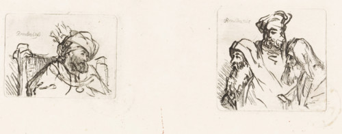 Representations of men with beards, Various thoughts engraved in copper after the original drawings