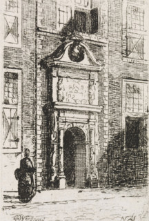 Lazaruspoort in Gouda, print, printmaker: Gijsbertus Johannes Verspuy, Netherlands, 1833 - 1862,
