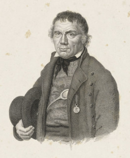 Portrait of Frans Naerebout, print, Half-length portrait of Frans Naerebout, with the pinned medal