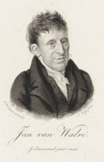 Portrait of Jan van Walré, print, publisher and writer in Haarlem., printmaker: Philippus Velijn,