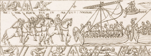 William I the Conqueror on the embroidery of Queen Mathilde, print, printmaker: Daniël Veelwaard